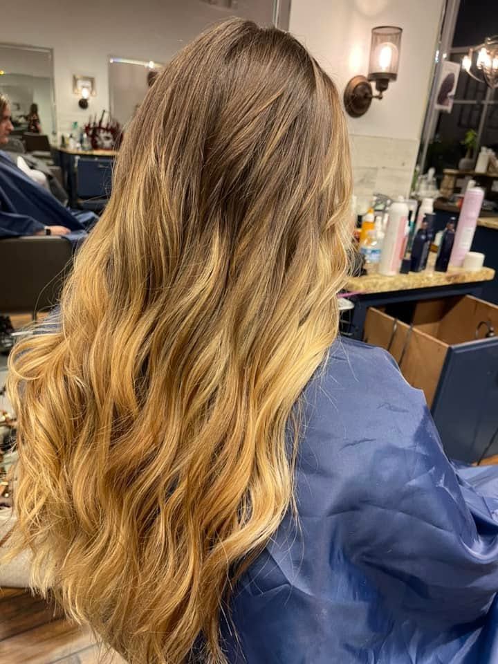 Golden balayage waves